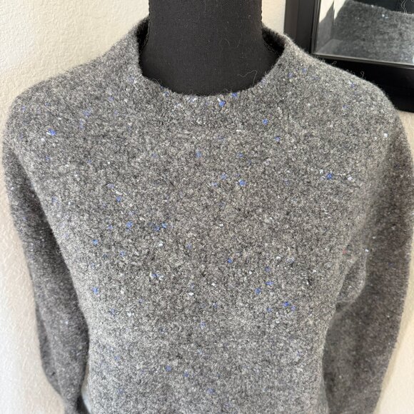 EVERLANE Confetti Crew Charcoal Gray Merino Wool Sweater Medium - Picture 7 of 15